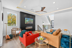 coastal custom home - living room