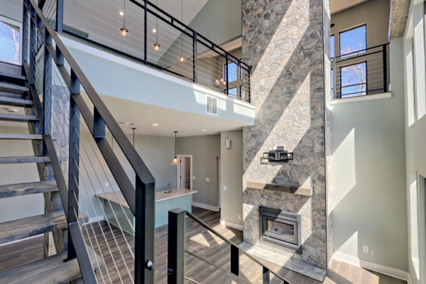 custom mountain home - staircase