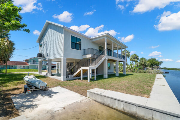 Custom Home in Aripeka, Florida - Rear Exterior